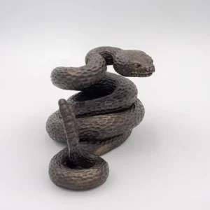 Rising Rattlesnake Handmade Ceramic Sculpture by Bronwen Weber