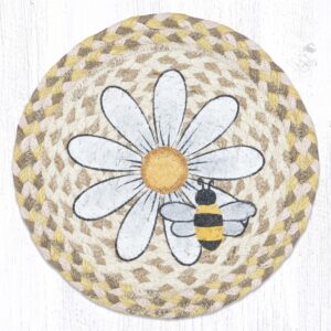 10" Round Printed Trivet with Daisy & Bee Design