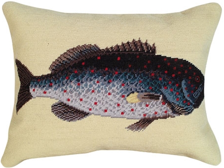 Rock Fish Needlepoint Pillow 16" x 20"