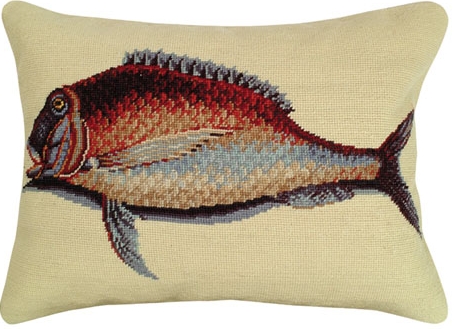 Mutton Fish Needlepoint Pillow 16″ x 20″