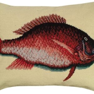 Porgy Fish Needlepoint Pillow 16″ x 20″