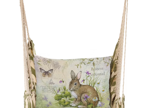 Summer Palms with Bunny Eastern Cottontail Pillow
