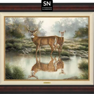 Tranquil Waters - Whitetail Deer - Limited Edition Canvas