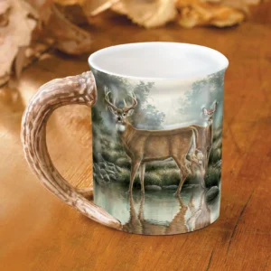 Tranquil Waters – Whitetail Deer – Sculpted Mug