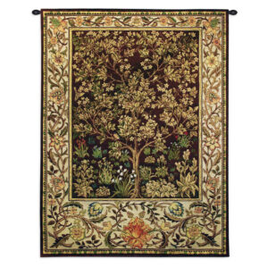 Tree of Life in Umber by William Morris Woven Tapestry Wall Art Hanging