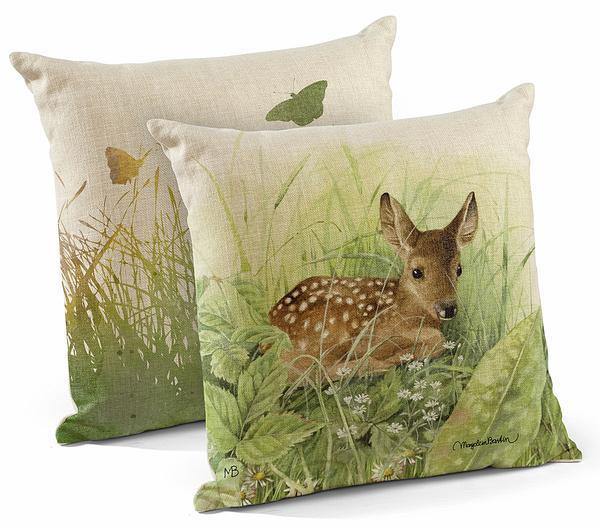 Waiting for Mom - Deer Fawn - 18" Decorative Pillow