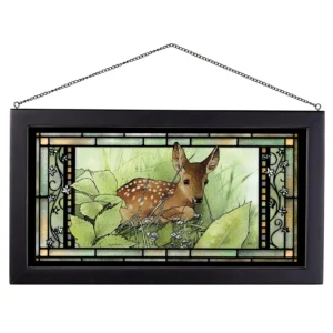 Waiting for Mom – Deer Fawn – Stained Glass Art