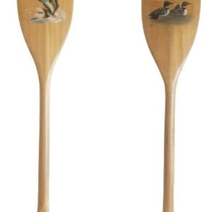 Set of 2 Wood Paddles - Bass and Loons 28" x 6"