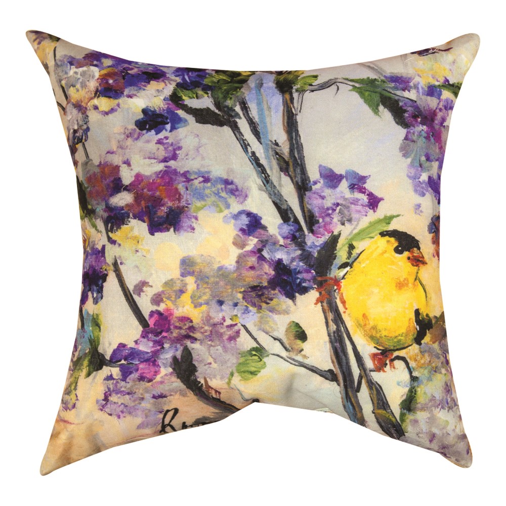 Yellow Bird American Goldfinch Climaweave Pillow