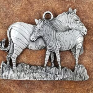 Zebra Pewter Ornament by Andy Schumann