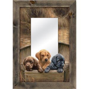 All Hands on Deck - Lab Puppies - Large Decorative Mirror