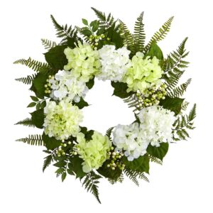 Artificial White Hydrangea Berry Wreath 24β