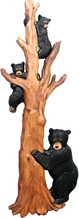 Bear Family Intarsia Wood Art