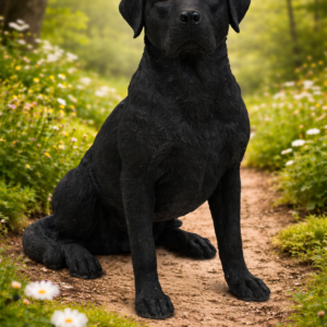Black Labrador Retriever Garden Statue
