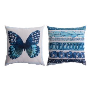 Blue Butterflies Climaweave Pillow 18" x 18" (Set of 2)