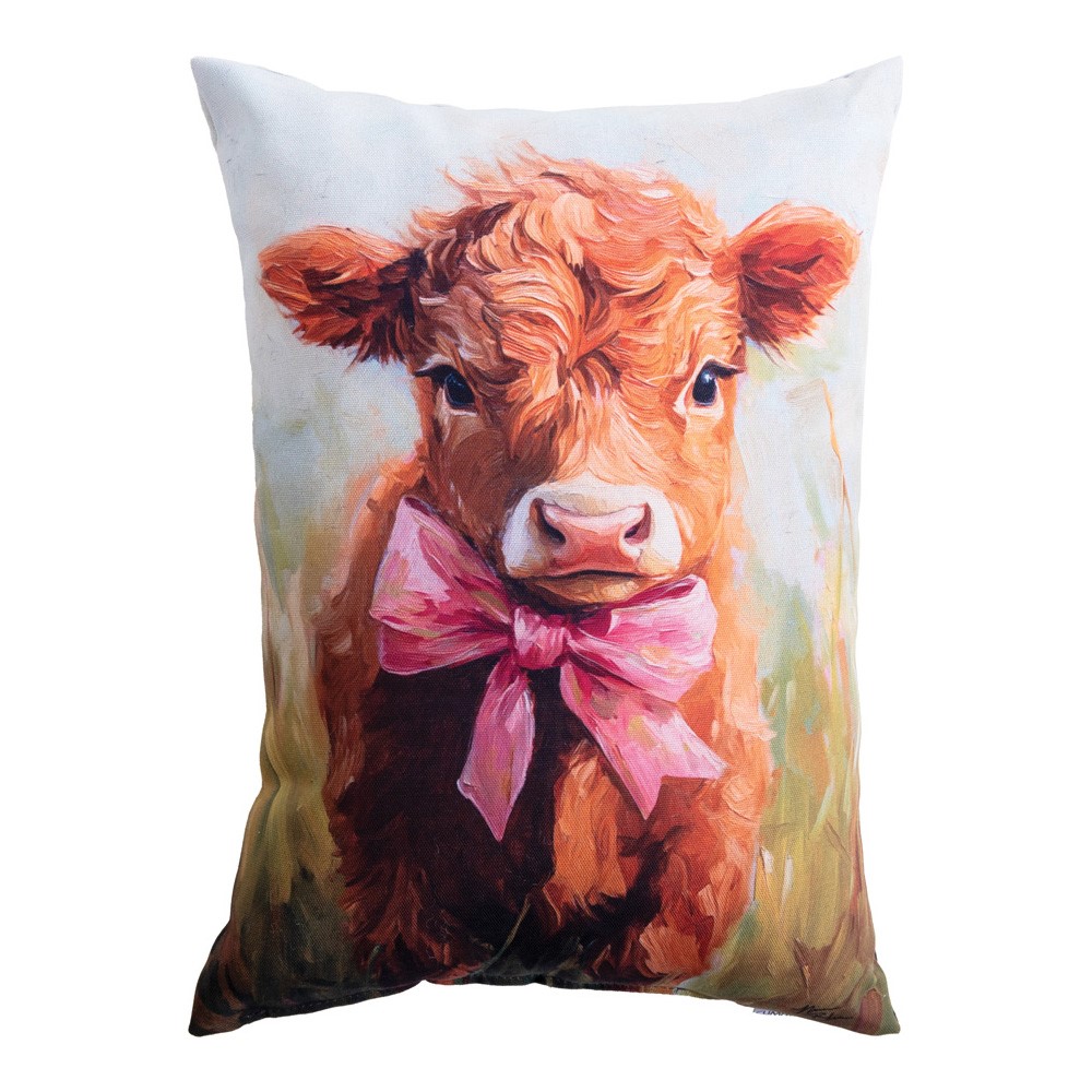 Coquette Highland Cow Climaweave Pillow 13" x 18" (Set of 2)