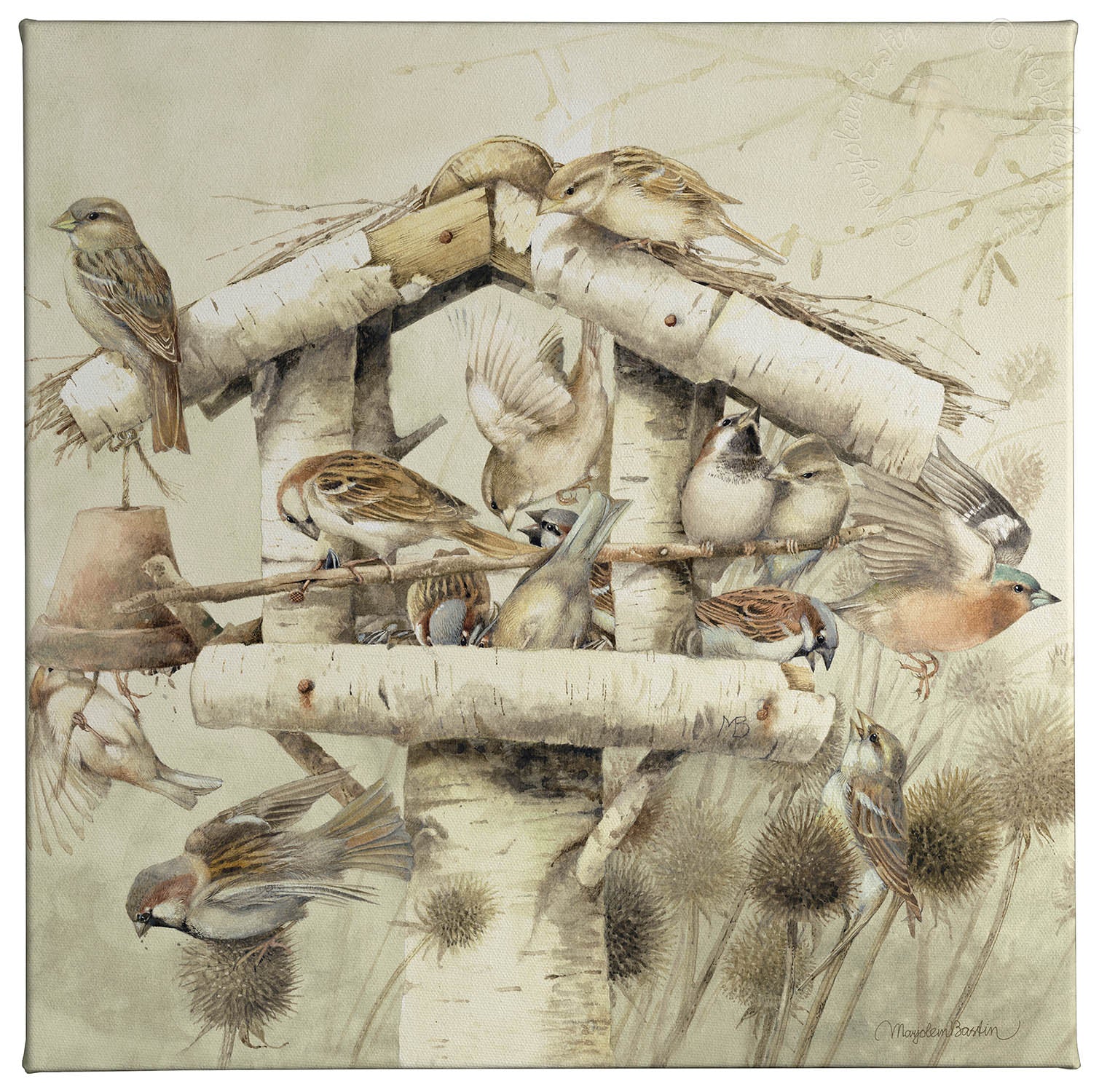 Dinnertime at the Feeder Gallery Wrapped Canvas