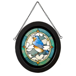 Dogwood Dreamer - Bluebird - Stained Glass Art