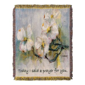 Dogwood with Verse Tapestry Throw – Made in the USA (50×60)