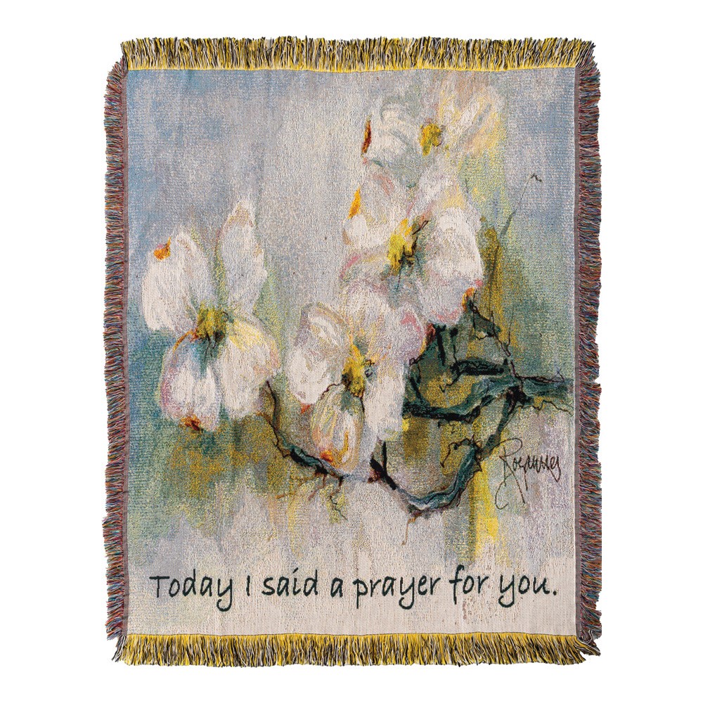 Dogwood with Verse Tapestry Throw