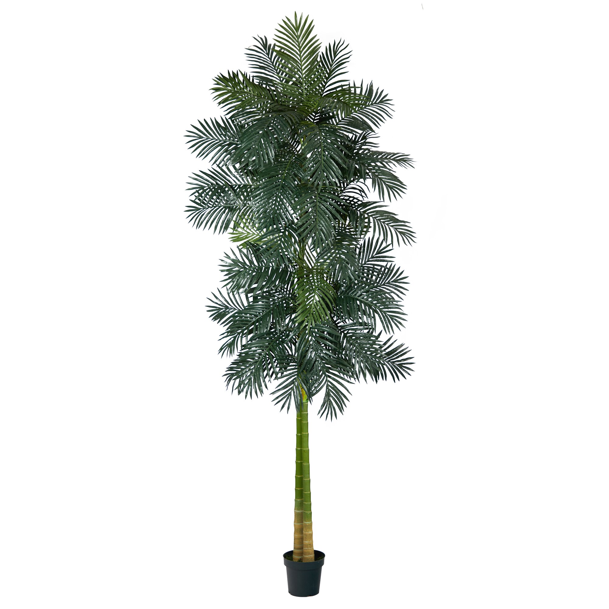 Double Stalk Golden Cane Artificial Palm Tree 10’