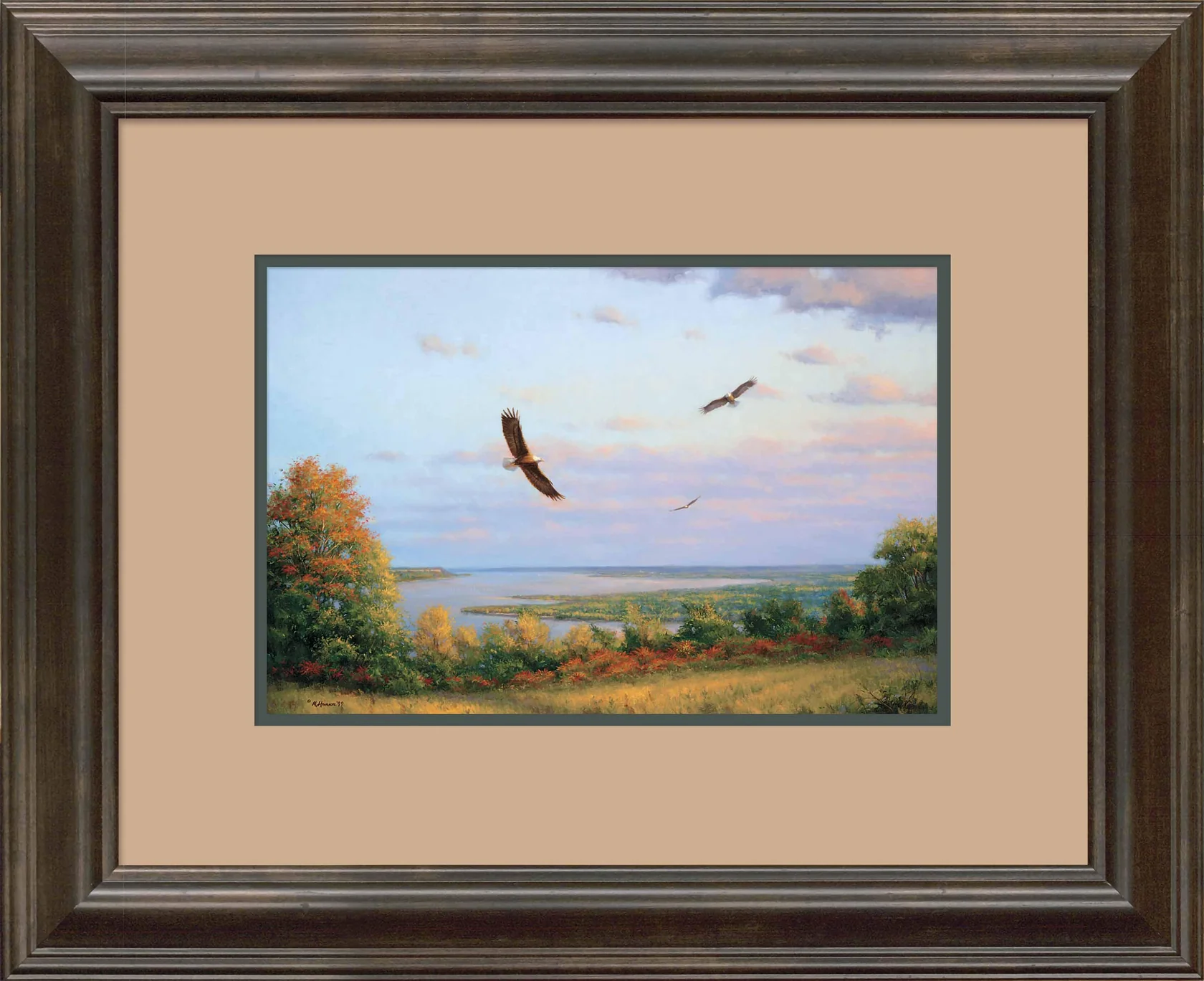 Eagles Over Lake Pepin Signed Print