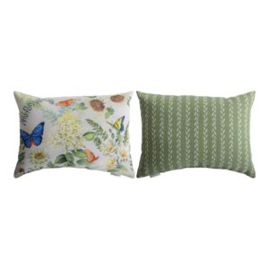 Flutter And Flowers Climaweave Pillow 18″ x 13″ (Set of 2)