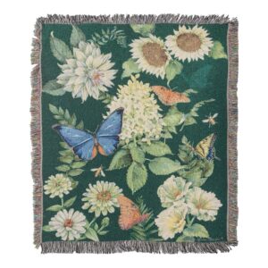 Flutter And Flowers Tapestry Throw – Made in the USA (50×60)