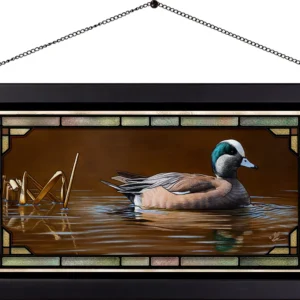 Golden Hour - American Wigeon - Stained Glass Art