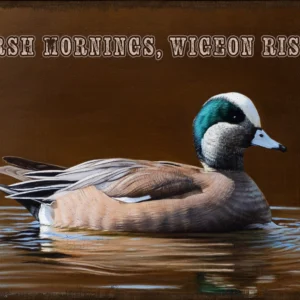 Golden Hour - American Wigeon - 12" x 18" Wood Sign