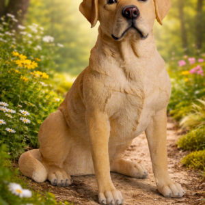 Golden Labrador Retriever Garden Statue