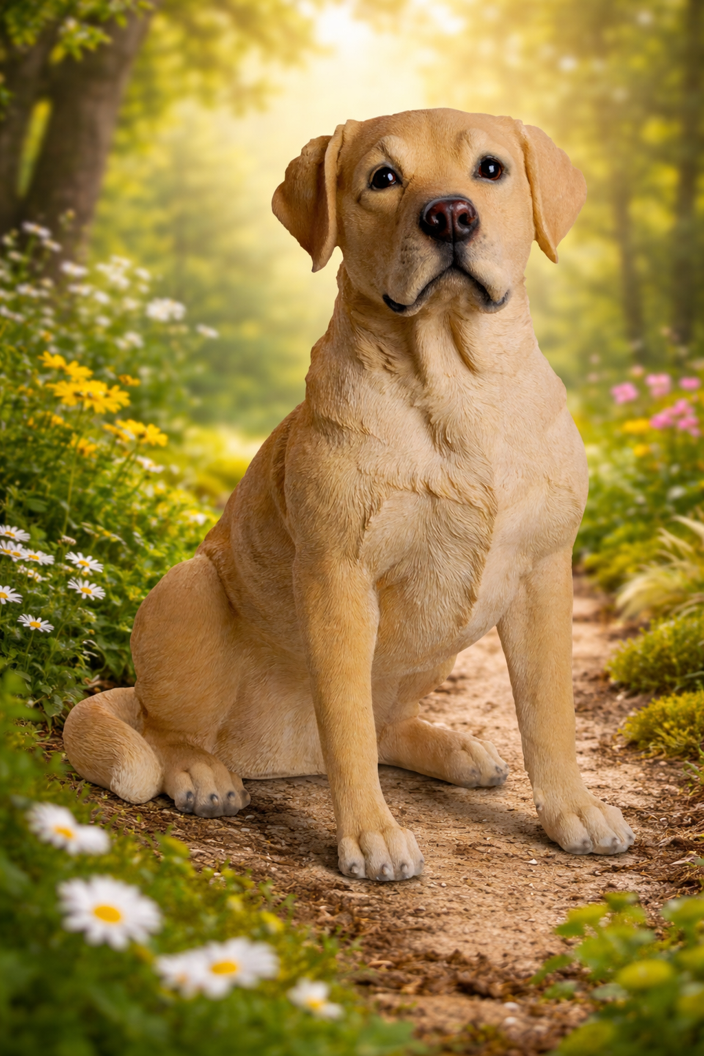 Golden Labrador Retriever Garden Statue