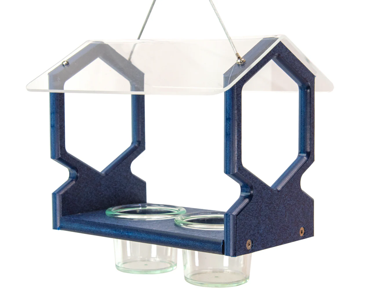 JCS Wildlife Geometric Hanging Bluebird Mealworm Feeder