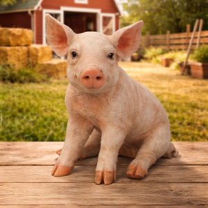 Large Sitting Pig Garden Statue