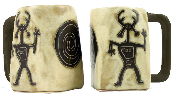 Mara Stoneware Mug – Petroglyph – Native American Art 12oz (Set of 2)