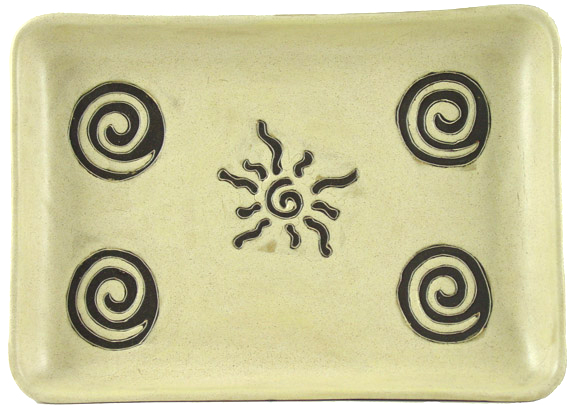 Mara Stoneware 13"X9" Rectangular Platter - Sunburst