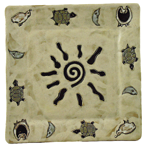Mara Stoneware 11" Square Plate - Sunburst