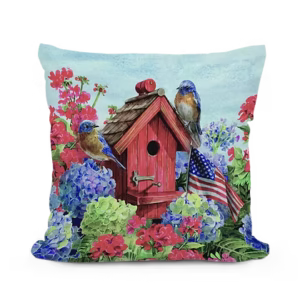 Patriotic Blue Birds Pillow