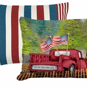 Pillow Bundle - Stars & Stripes + Patriotic Red Trucks (19x24")