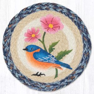 10" Round Printed Trivet with Eastern Bluebird Design