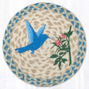 10" Round Printed Trivet with Hummingbird Design