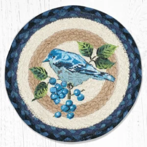 10" Round Printed Trivet with Spring Mountain Bluebird Design