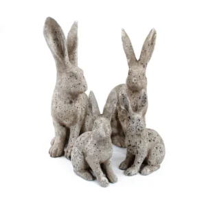 Rustic Resin Bunny Figurines