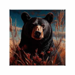 Silent Watcher - Black Bear - 20" x 20" Gallery Wrapped Canvas