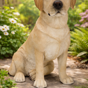 Sitting Brown Labrador Dog Statue Figurine