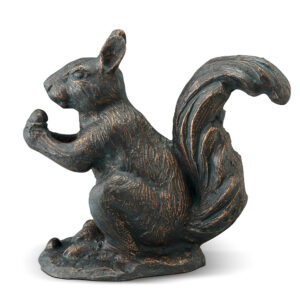 Sitting Squirrel with Snack Garden Sculpture