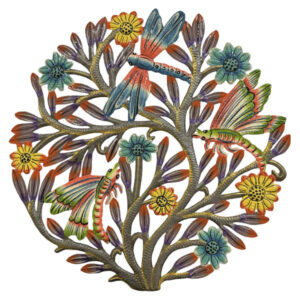 Small Painted Dragonflies in Flowers Wall Art 17"