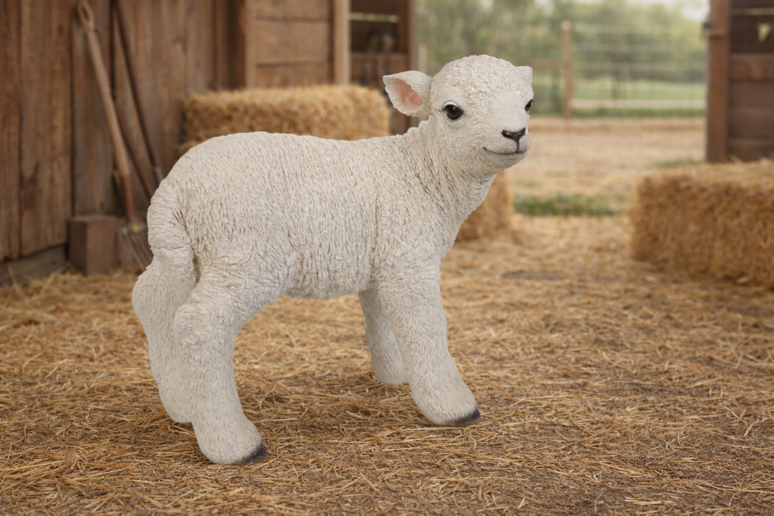 Standing Lamb Garden Statue
