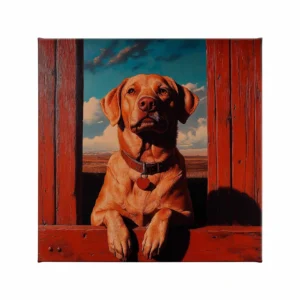 Sunrise Scout - Yellow Labrador Retriever - 20" x 20" Gallery Wrapped Canvas