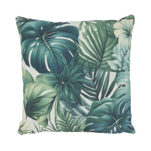 Tropical Palm Leaf Outdoor Pillow – Green (18″ x 18″ Square)